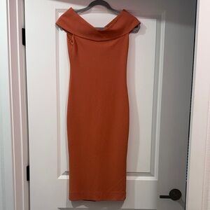 Off shoulder salmon Dress the Population dress size XS
